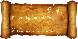 Ilovszky Adrián névjegykártya